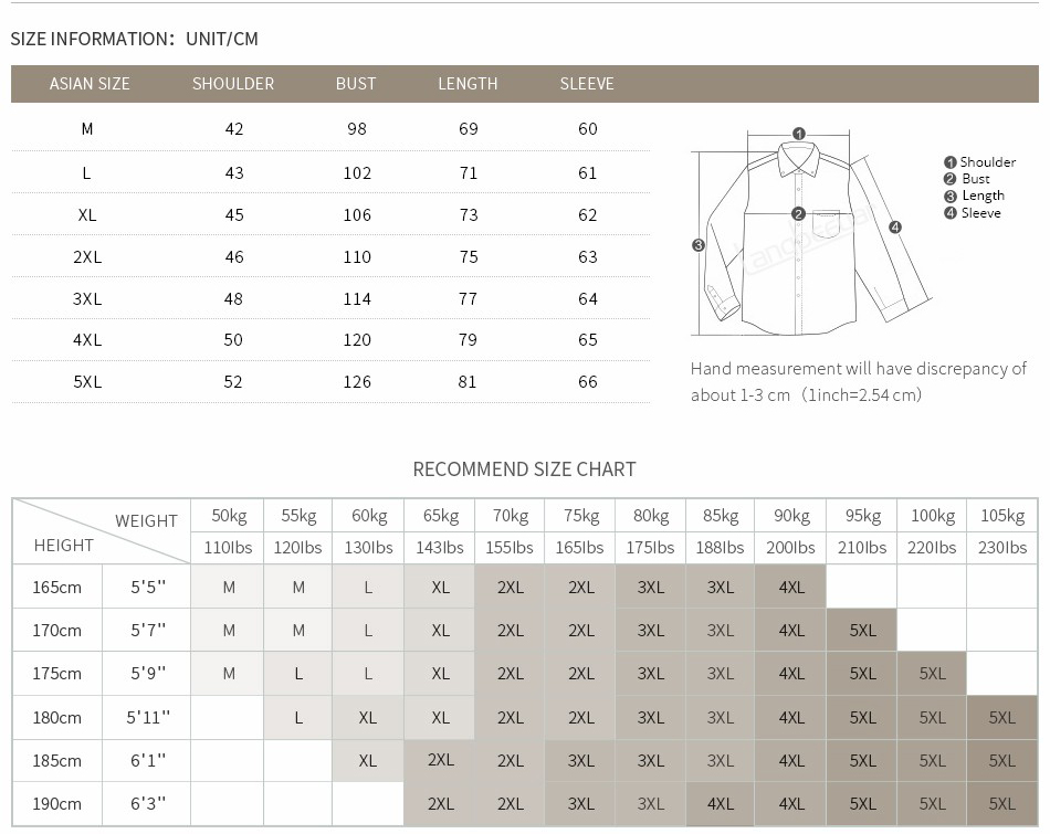 32 Size  Chart  Kemeja Pria Indonesia  Trend Terbaru